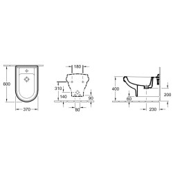 Bidė Villeroy&Boch Hommage, pakabinama, baltos spalvos