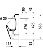 Pisuaras Duravit D-Code, vidiniu vandens įvadu, su sifonu
