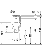 Pisuaras Duravit D-Code, vidiniu vandens įvadu, su sifonu