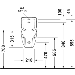 Pisuaras Duravit D-Code, vidiniu vandens įvadu, su sifonu
