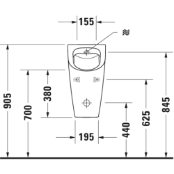 Pisuaras Duravit Me By Starck Rimless, paslėptu vandens įvadu