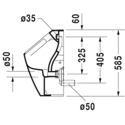 Pisuaras Duravit Me By Starck Rimless, paslėptu vandens įvadu