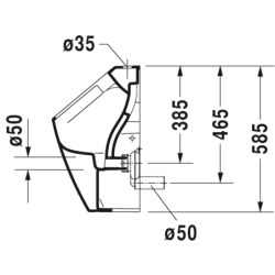 Pisuaras Duravit Me By Starck Rimless, išoriniu vandens įvadu