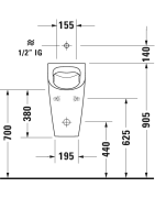 Pisuaras Duravit Me By Starck Rimless, išoriniu vandens įvadu