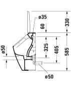 Pisuaras Duravit Me By Starck Rimless, be dangčio