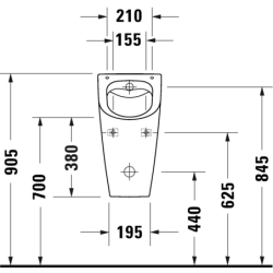 Pisuaras Duravit Me By Starck Rimless, be dangčio