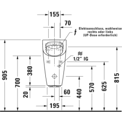 Pisuaras Duravit Me By Starck Rimless, elektroninis
