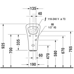 Pisuaras Duravit DuraStyle, elektroninis, su sifonu ir musyte