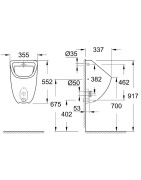 Pisuaras Grohe Bau Ceramic, vidiniu vandens įvadu, be sifono