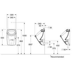 Pisuaras Gustavsberg Saval 2.0, išoriniu pajungimu