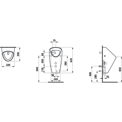 Pisuaras Laufen Caprino, paslėptu pajungimu, su valdymo sistema