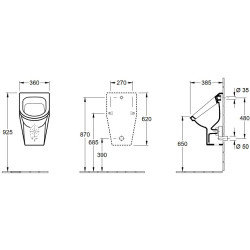 Pisuaras Villeroy&Boch Architectura, vidiniu vandens įvadu