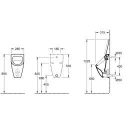 Pisuaras Villeroy&Boch Subway, vidiniu vandens įvadu
