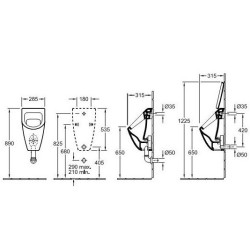 Pisuaras Villeroy&Boch Subway, vidiniu vandens įvadu