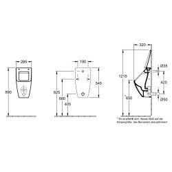 Pisuaras Villeroy&Boch Venticello DirectFlush, paslėptu įvadu