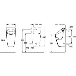 Pisuaras Villeroy&Boch Architectura, paslėptu įvadu
