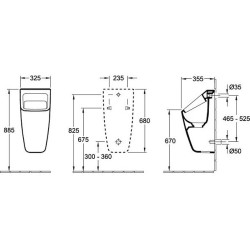 Pisuaras Villeroy&Boch Architectura, paslėptu vandens įvadu