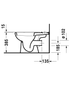 Pastatomas unitazas Duravit D-Code, horizontalus nuotakas