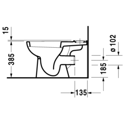 Pastatomas unitazas Duravit D-Code, horizontalus nuotakas