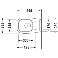 Pakabinamas unitazas Duravit D-Code, baltos spalvos