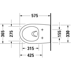 Pakabinamas unitazas Duravit Architec Rimless, be dangčio