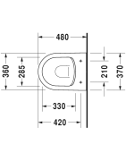Pakabinamas unitazas Duravit Me By Starck Compact Rimless
