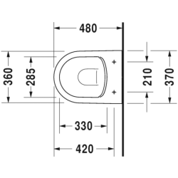 Pakabinamas unitazas Duravit Me By Starck Compact Rimless