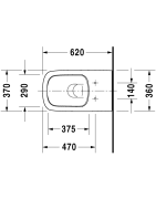 Pakabinamas unitazas Duravit DuraStyle Rimless, baltas