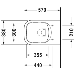 Pakabinamas unitazas Duravit P3 Comforts Rimless, baltas