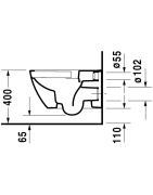 Pakabinamas unitazas Duravit Happy D.2 Rimless, baltos spalvos