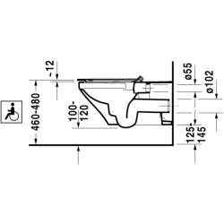 Pakabinamas unitazas Duravit DuraStyle Rimless, baltas