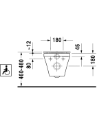 Pakabinamas unitazas Duravit DuraStyle Rimless, baltas