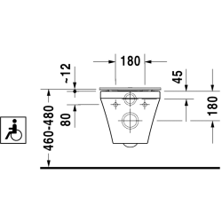 Pakabinamas unitazas Duravit DuraStyle Rimless, baltas