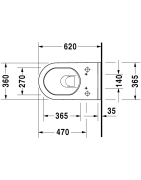 Pakabinamas unitazas Duravit Starck 3, SensoWash dangčiui