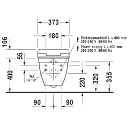 Pakabinamas unitazas Duravit Starck 3, SensoWash dangčiui