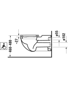 Pakabinamas unitazas Duravit Starck 3, neįgaliesiems, baltas