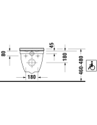 Pakabinamas unitazas Duravit Starck 3, neįgaliesiems, baltas