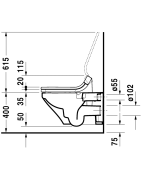 Pakabinamas unitazas Duravit DuraStyle, SensoWash dangčiui