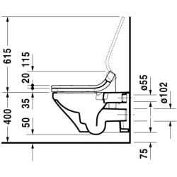 Pakabinamas unitazas Duravit DuraStyle, SensoWash dangčiui