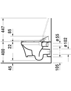 Pakabinamas unitazas Duravit P3 Comforts, SensoWash dangčiui