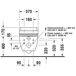 Pakabinamas unitazas Duravit Happy D.2 Rimless, SensoWash