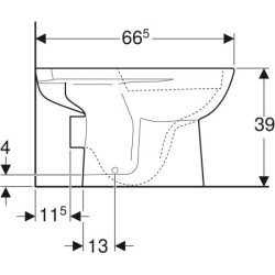 Pastatomas unitazas Geberit Selnova Rimfree, baltos spalvos