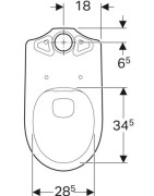 Pastatomas unitazas Geberit Selnova Rimfree, baltos spalvos