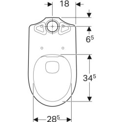 Pastatomas unitazas Geberit Selnova Rimfree, baltos spalvos