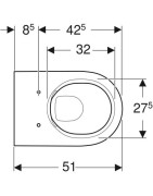 Pakabinamas unitazas Geberit Acanto Rimfree, baltos spalvos