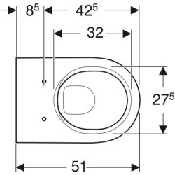 Pakabinamas unitazas Geberit Acanto Rimfree, baltos spalvos