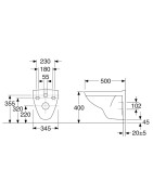 Pakabinamas unitazas Gustavsberg Nautic 5530, Ceramicplus danga