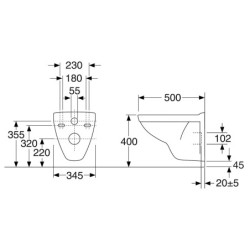 Pakabinamas unitazas Gustavsberg Nautic 5530, Ceramicplus danga
