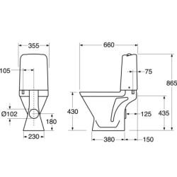 Pastatomas unitazas Gustavsberg Nordic3 3510, su bakeliu