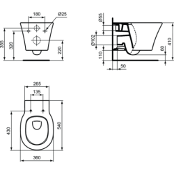 Pakabinamas unitazas Ideal Standard Connect Air